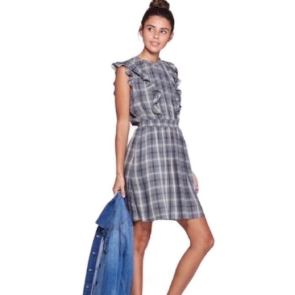 Universal Thread Ruffled Plaid Dress - image 1